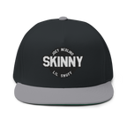 Black and gray cap with 'Skinny' and 'Joey Merlino Lil Snuff' text on a white background