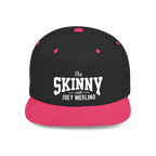Black and pink cap with 'The Skinny with Joey Merlino' text on a white background