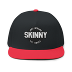 Black and red cap with 'Skinny' text on a white background