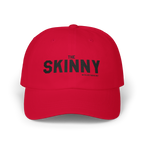 Red cap with 'The Skinny' text on a white background