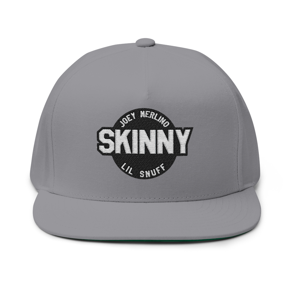 Gray cap with 'Skinny' logo on a white background