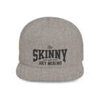 Gray cap with 'The Skinny with Joey Merlin' text on a white background