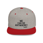 Gray and red cap with 'WE CAN GO ANYWHERE! SKINNY' text on a white background