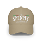 Beige cap with 'The Skinny with Joey Merlino' text on a white background