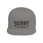 Gray cap with 'The Skinny with Joey Merlin' text on a white background