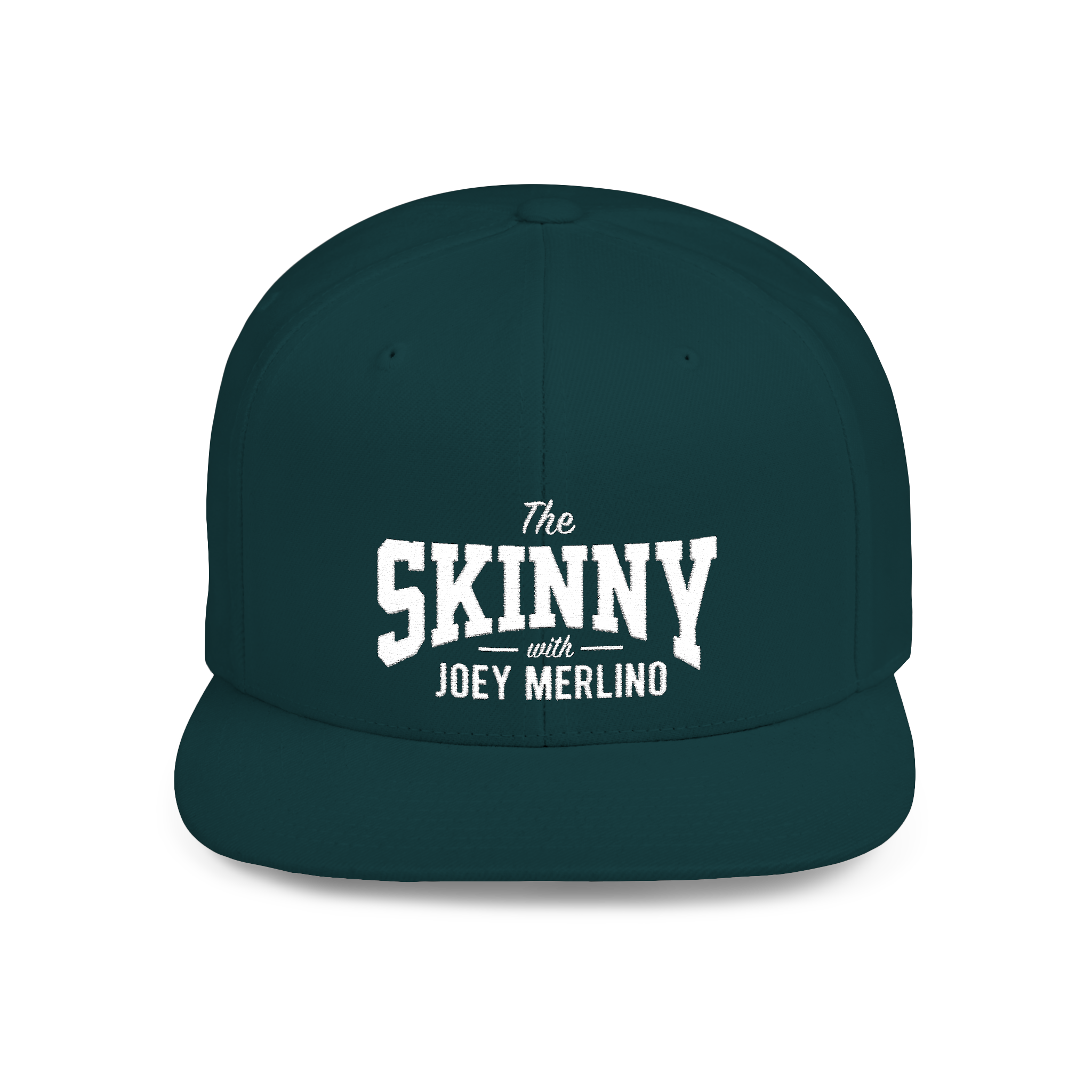 Dark green cap with 'The Skinny with Joey Merlino' text on a white background