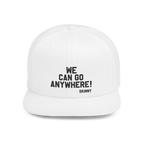 White cap with 'WE CAN GO ANYWHERE! SKINNY' text on a white background