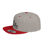 Gray and red cap with text on a white background