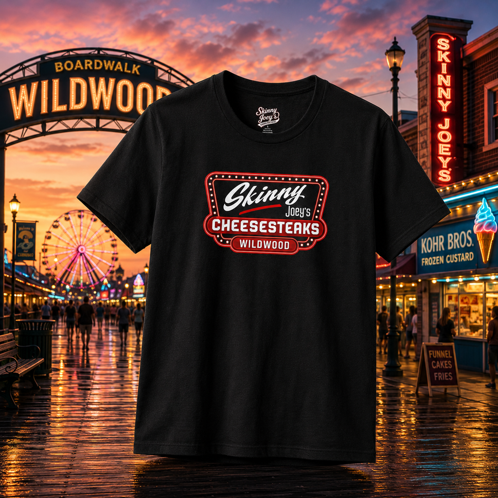 Skinny Joeys Cheesesteaks Offizielles Wildwood T-Shirt