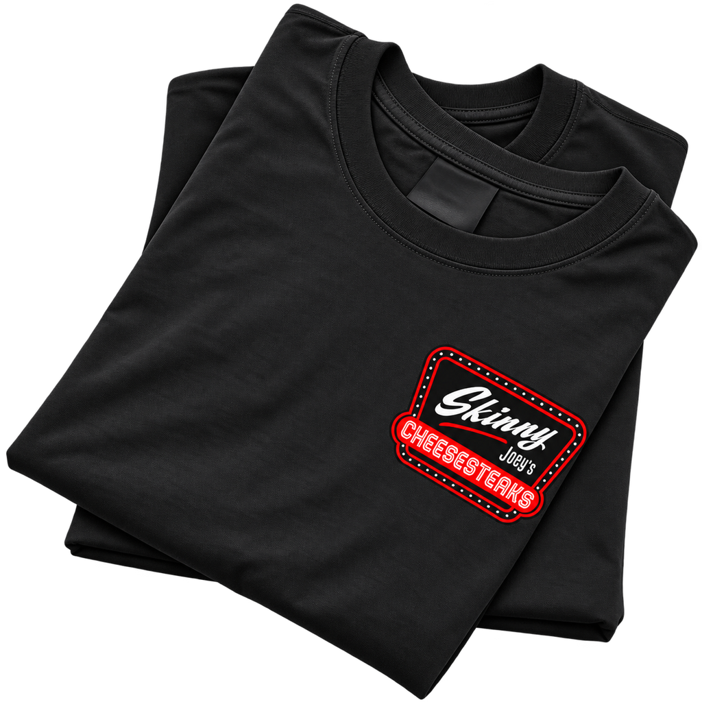 Skinny Joeys Cheesesteaks Unisex Heavy Cotton Tee, South Philly cheesesteak shop merch