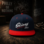Skinny Joey's Flat Bill Snapback Hat | Retro Script Baseball Cap