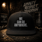 We Can Go Anywhere Stylish Embroidered Flat Bill Cap