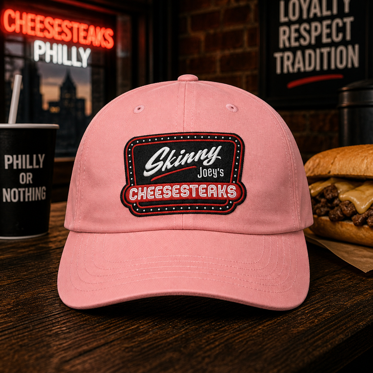 Skinny Joey Leather Patch Dad Hat