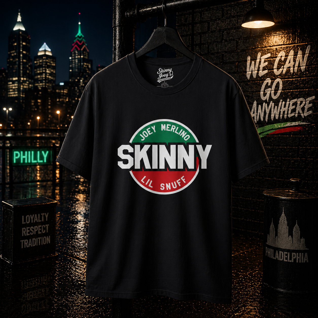 The Skinny Italian Flag Logo Variation Clothing Made by Manateez Designs
