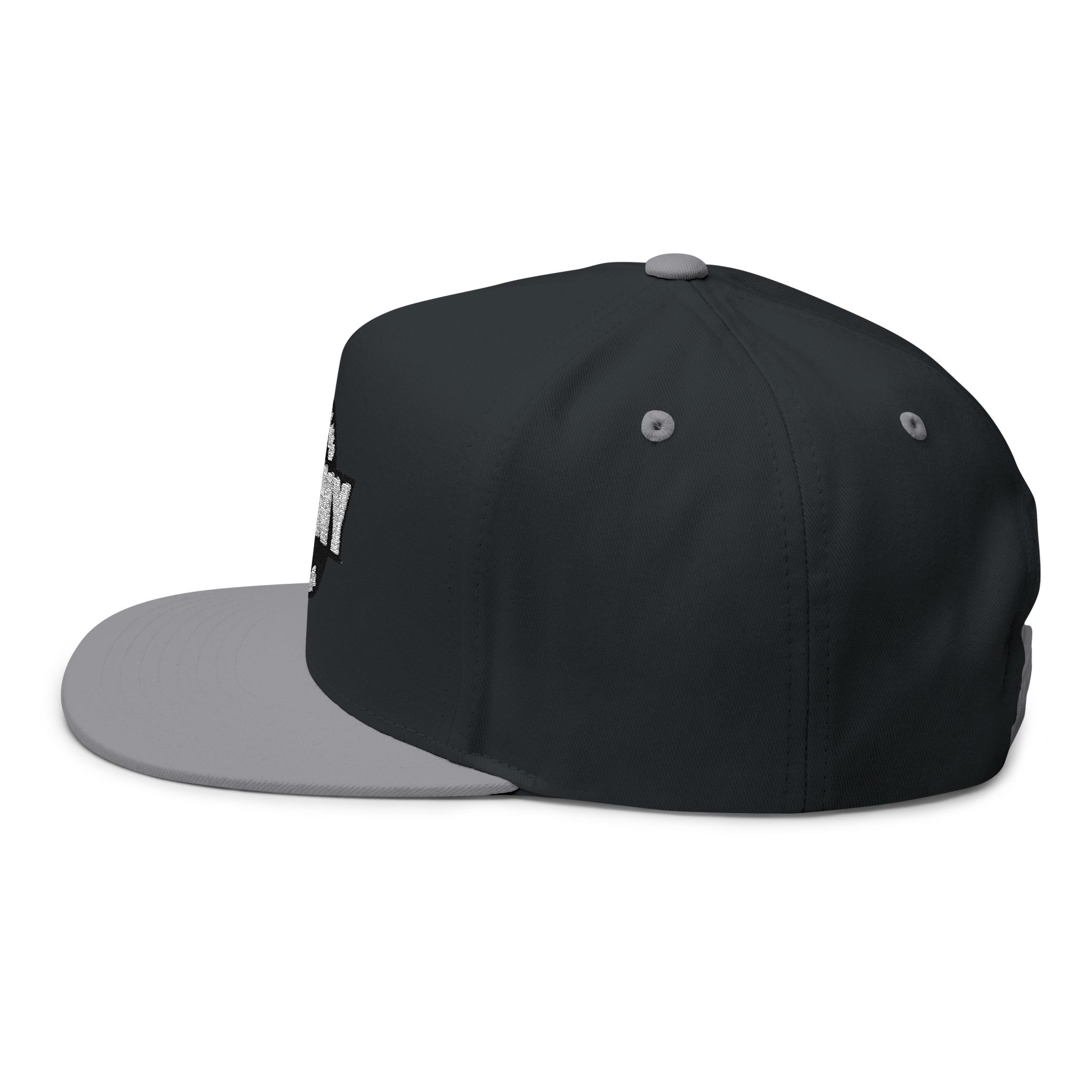 Black and gray cap on a white background