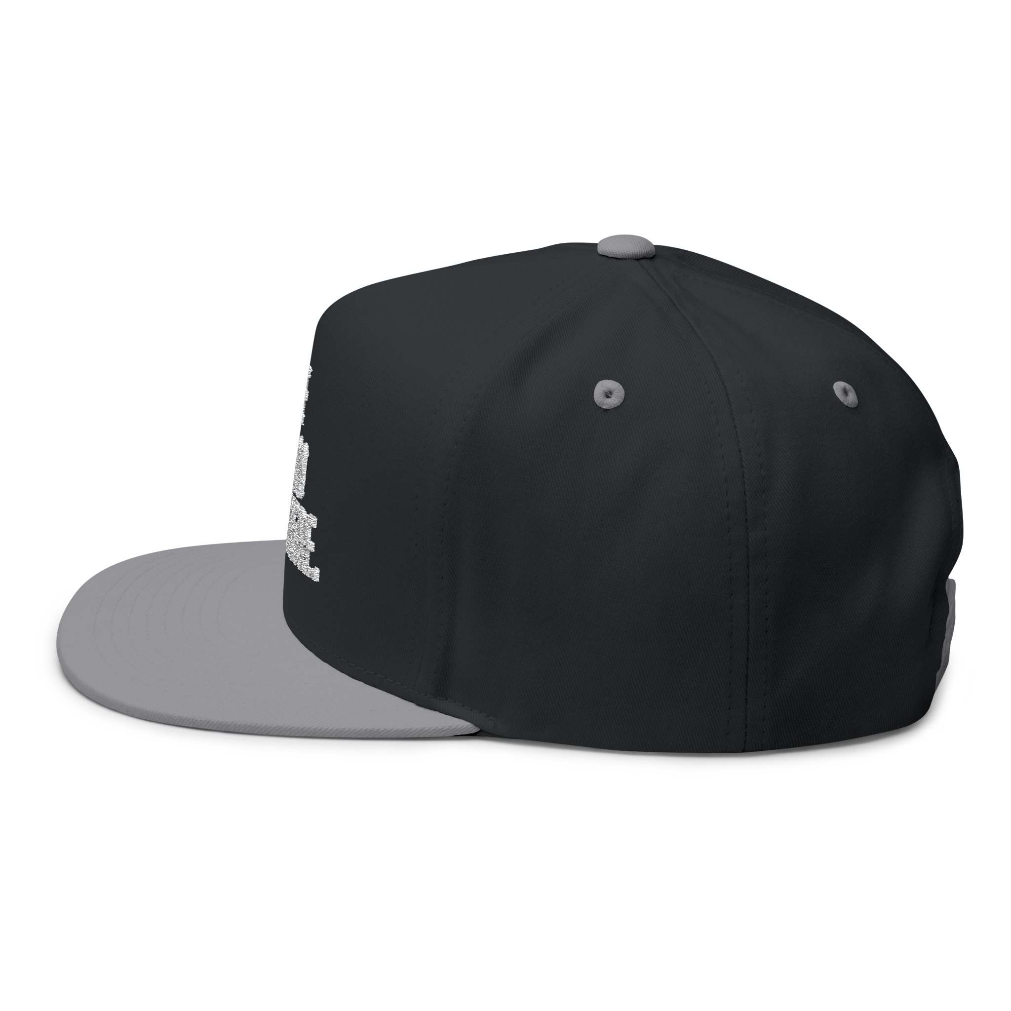 Black and gray cap on a white background
