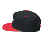Black and red cap on a white background