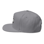 Gray cap with a small logo on a white background