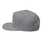 Gray cap with a small logo on a white background