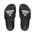 Black slides with text on a white background