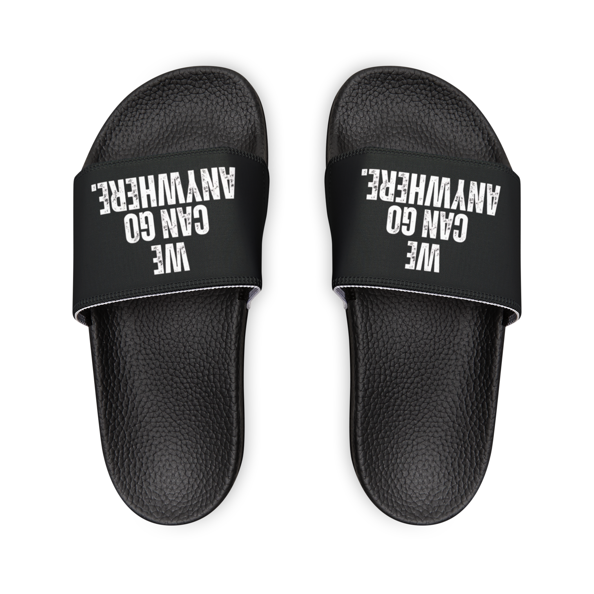 Black slides with text on a white background