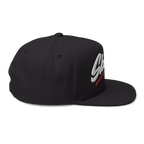 Black cap with a logo on a white background