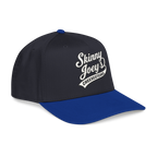 Black and blue cap with 'Skinny Joey's Cheesesteaks' text on a white background
