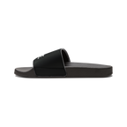 Black slide sandal on a white background