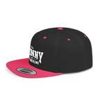 Black and pink cap with visible branding on a white background