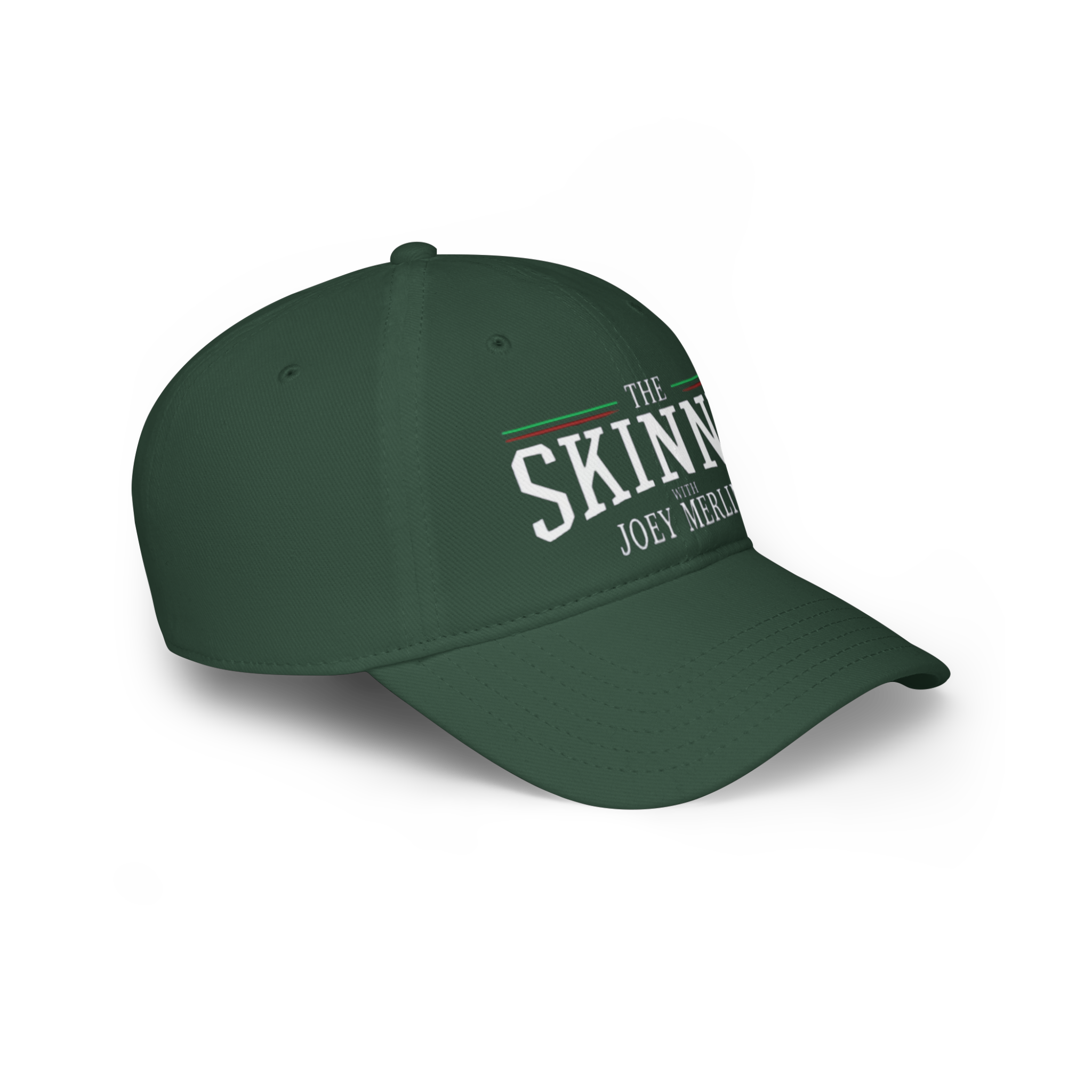 Green cap with 'The Skinny' text on a white background