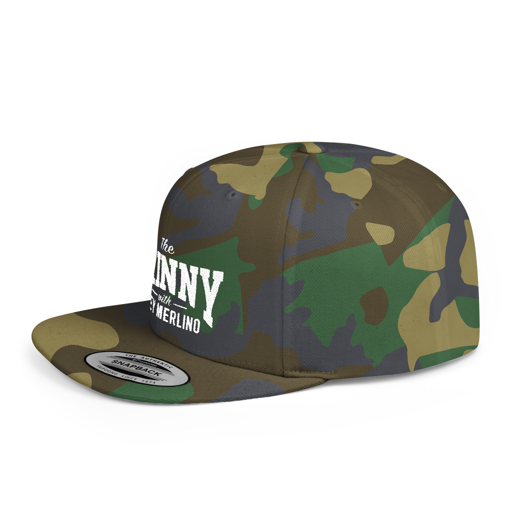 Camouflage cap with brand logo on a white background