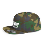 Camouflage cap with brand logo on a white background