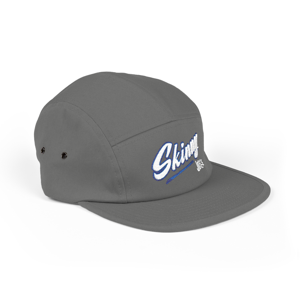 Gray cap with a logo on a white background