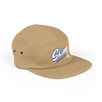 Beige cap with a logo on a white background
