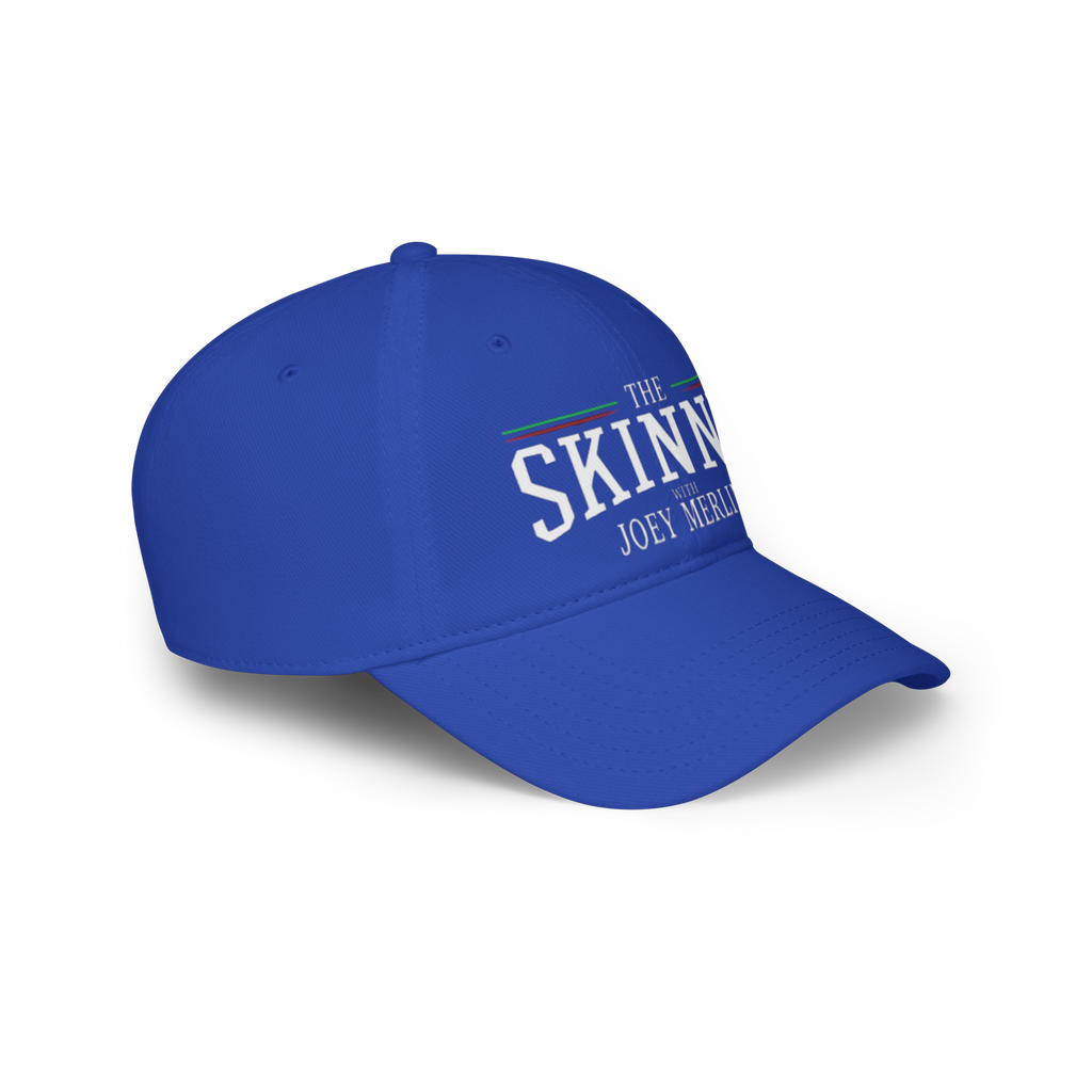 Blue cap with 'The Skinny' text on a white background