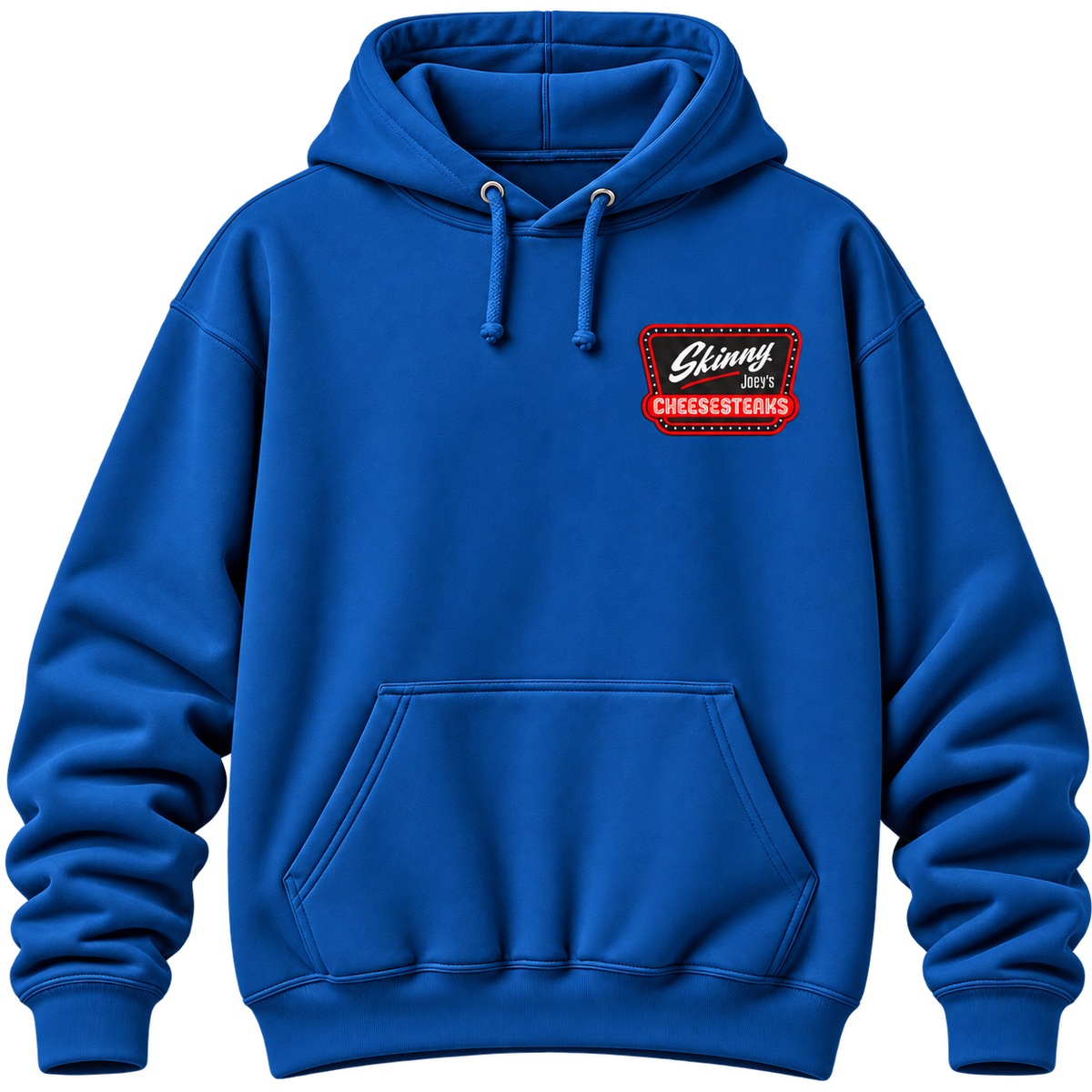 Skinny Joey's Cheesesteaks Logo Hoodie, Royal, front
