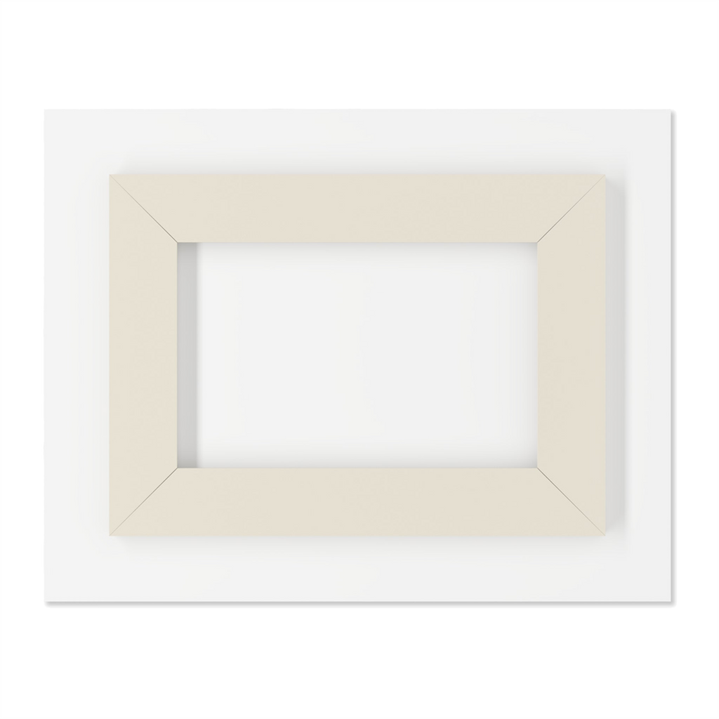 Beige picture frame on a white background