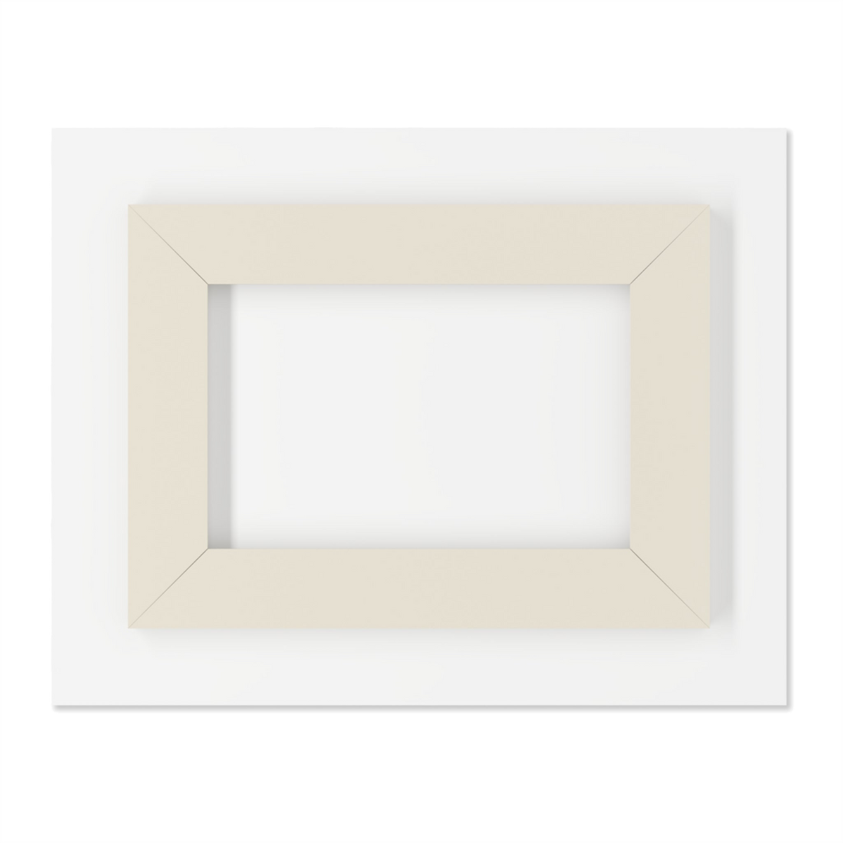 Beige picture frame on a white background