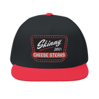 Skinny Joey's embroidered flat bill cap in black and red, Philadelphia streetwear