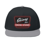 Skinny Joey's embroidered flat bill cap in black and grey, The Skinny Podcast with Joey Merlino & Lil Snuff merch