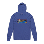 Sixers hooded long sleeve tee in heather true royal, The Skinny Podcast with Joey Merlino & Lil Snuff merch