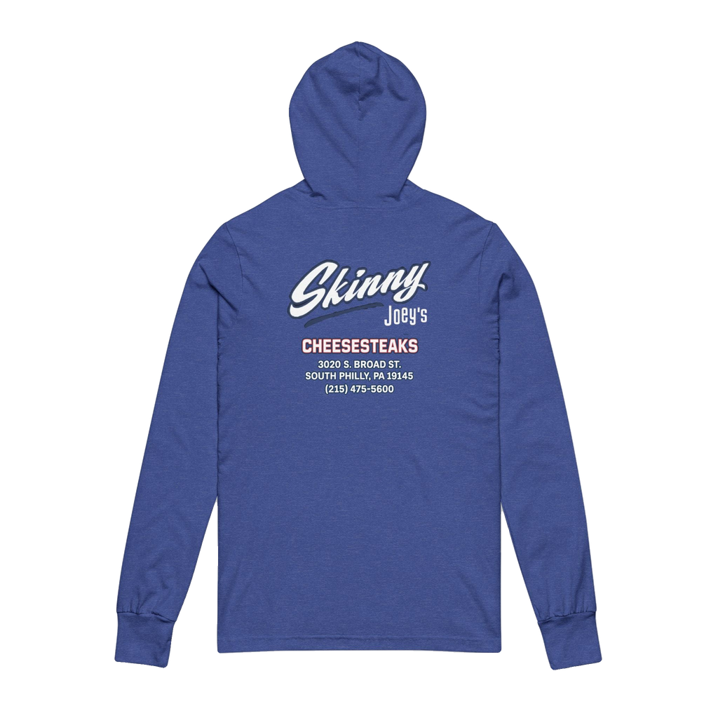 Sixers hooded long sleeve tee, The Skinny with Joey Merlino podcast merch