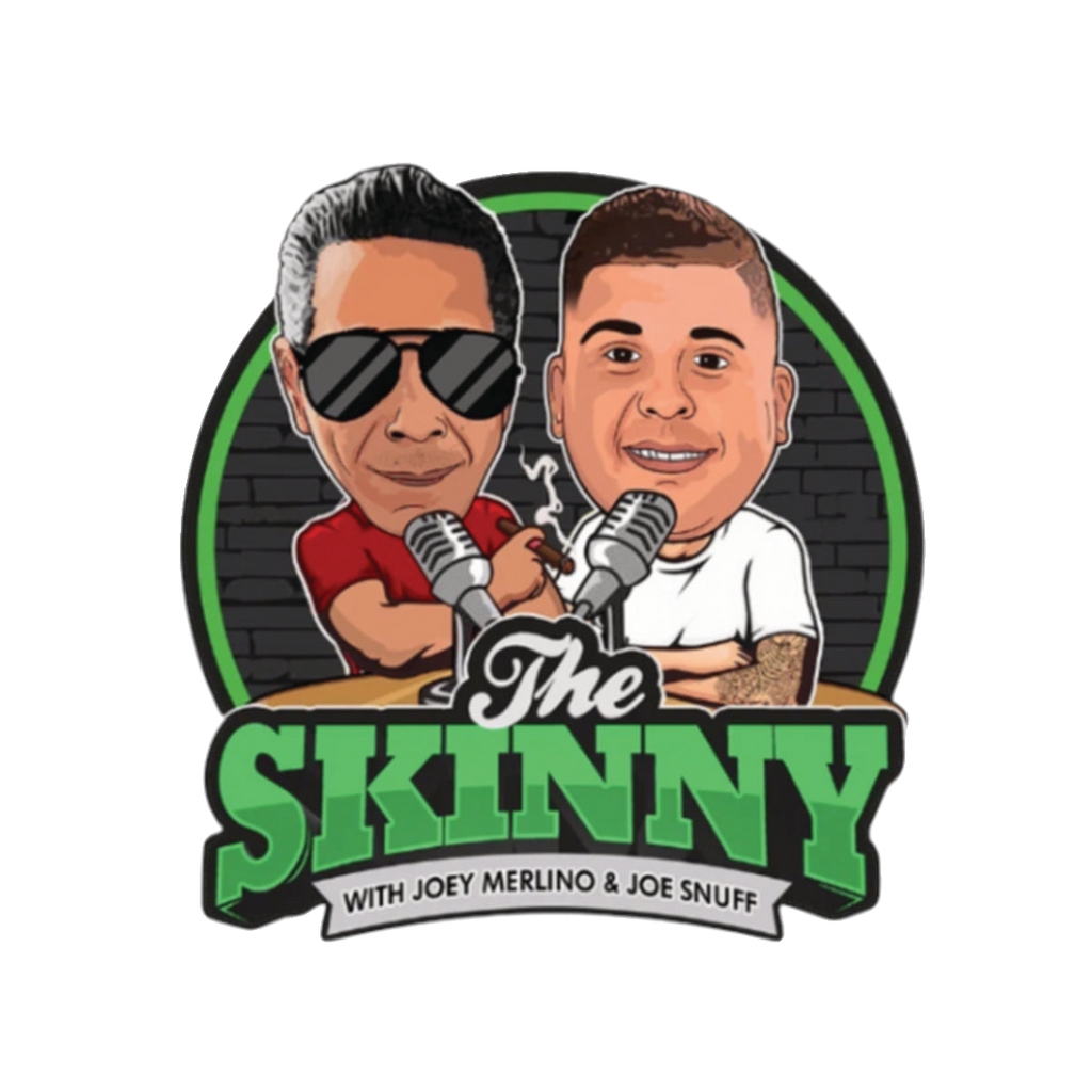 The Skinny Podcast kiss-cut stickers, 3x3 in, South Philly streetwear