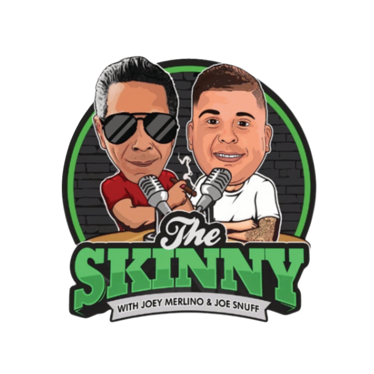 The Skinny Podcast kiss-cut stickers, 4x4 in, Philadelphia streetwear