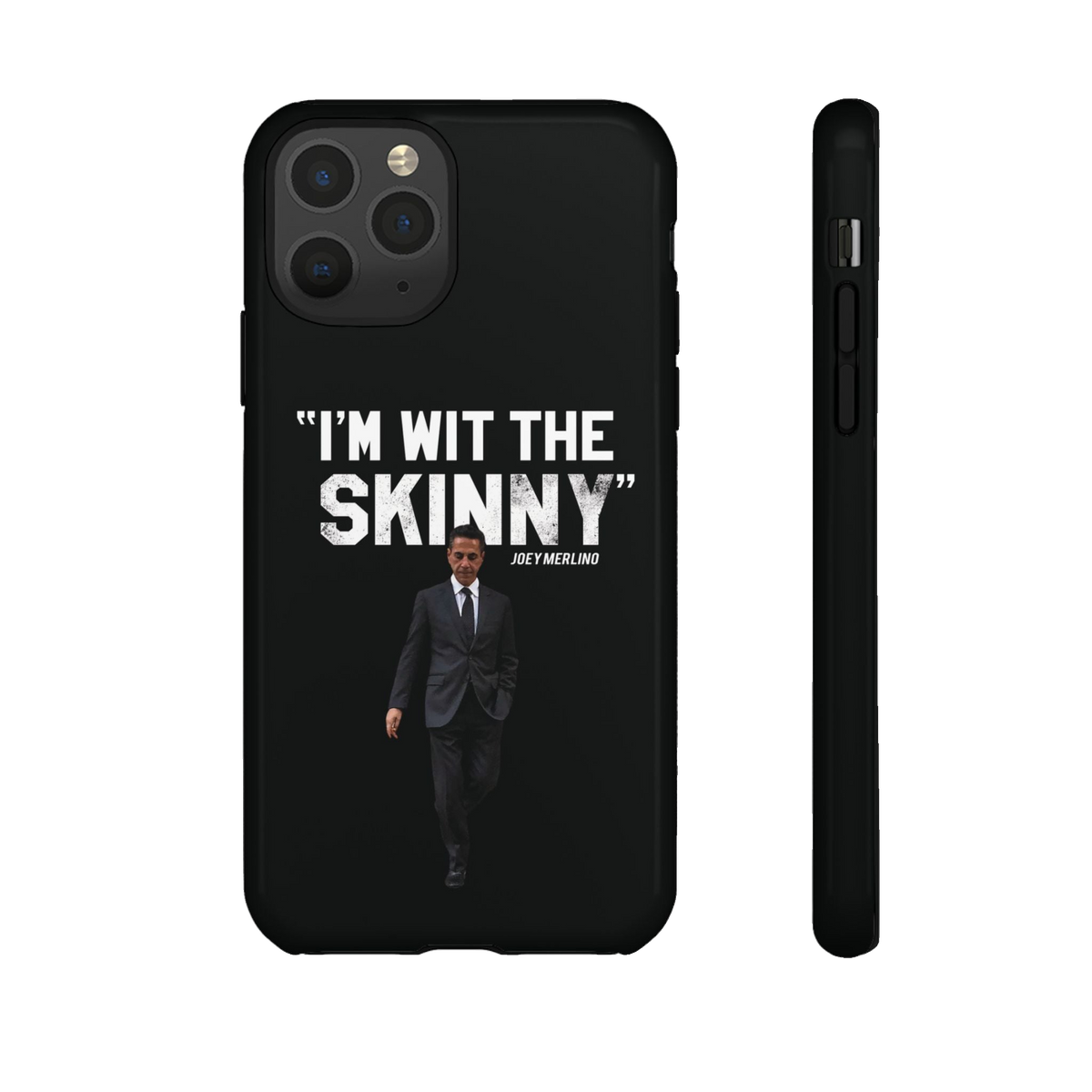 Respect The Call phone case for iPhone 11 Pro, glossy finish, The Skinny Podcast with Joey Merlino & Lil Snuff merch