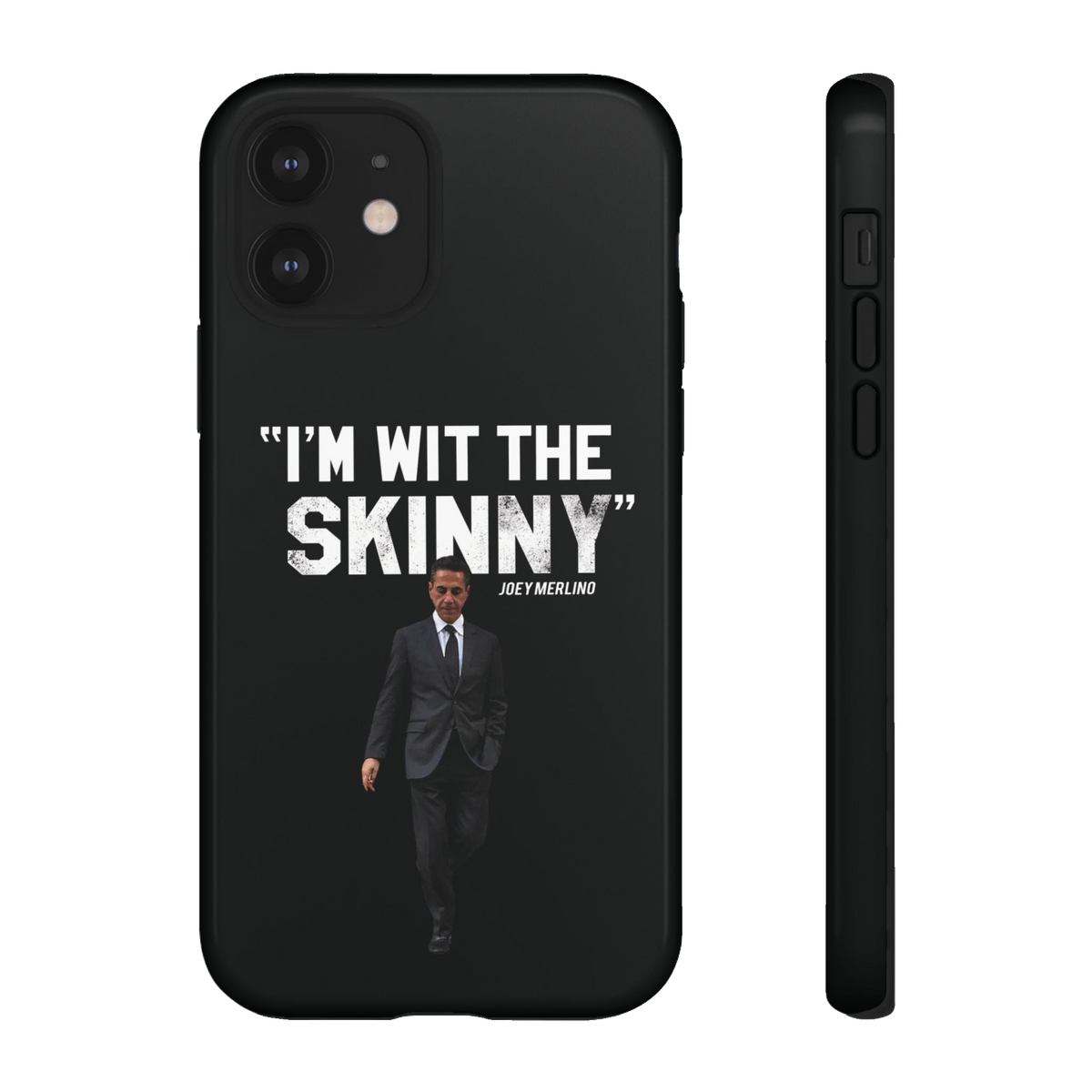 Respect The Call phone case for iPhone 12, glossy finish, Skinny Joey's Cheesesteaks apparel
