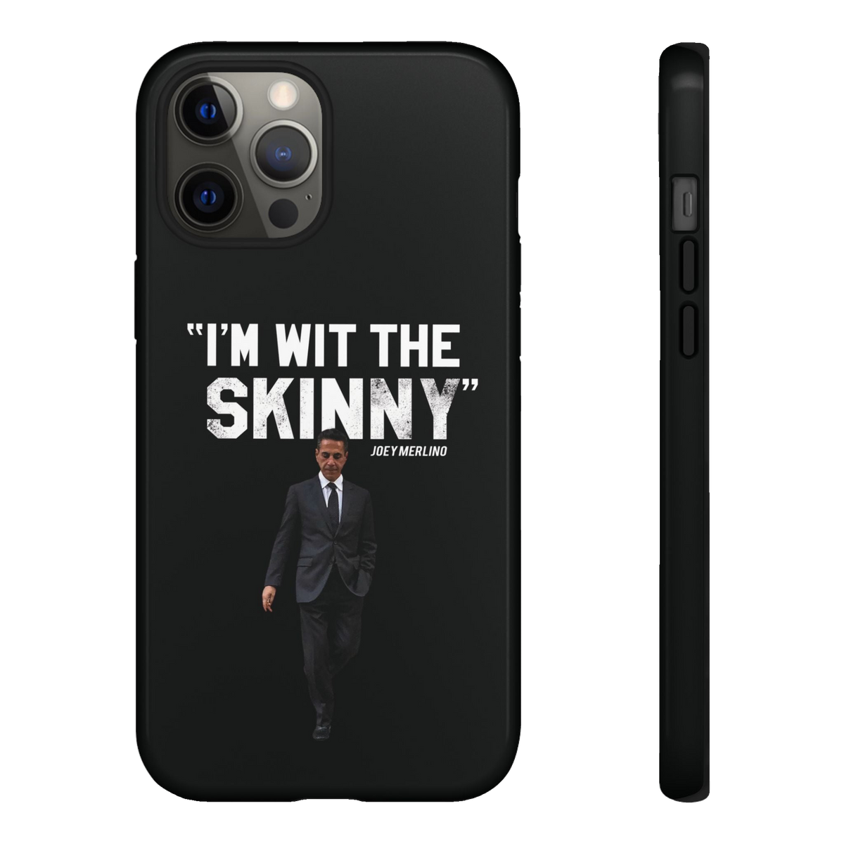 Respect The Call phone case for iPhone 12 Pro Max, glossy finish, The Skinny Podcast with Joey Merlino & Lil Snuff merch