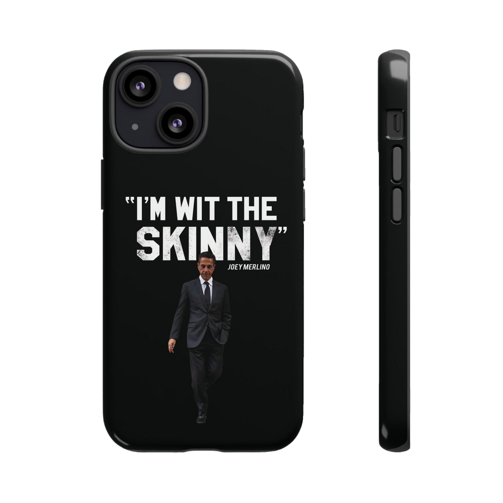 Respect The Call phone case for iPhone 13 Mini, glossy finish, The Skinny with Joey Merlino podcast merch