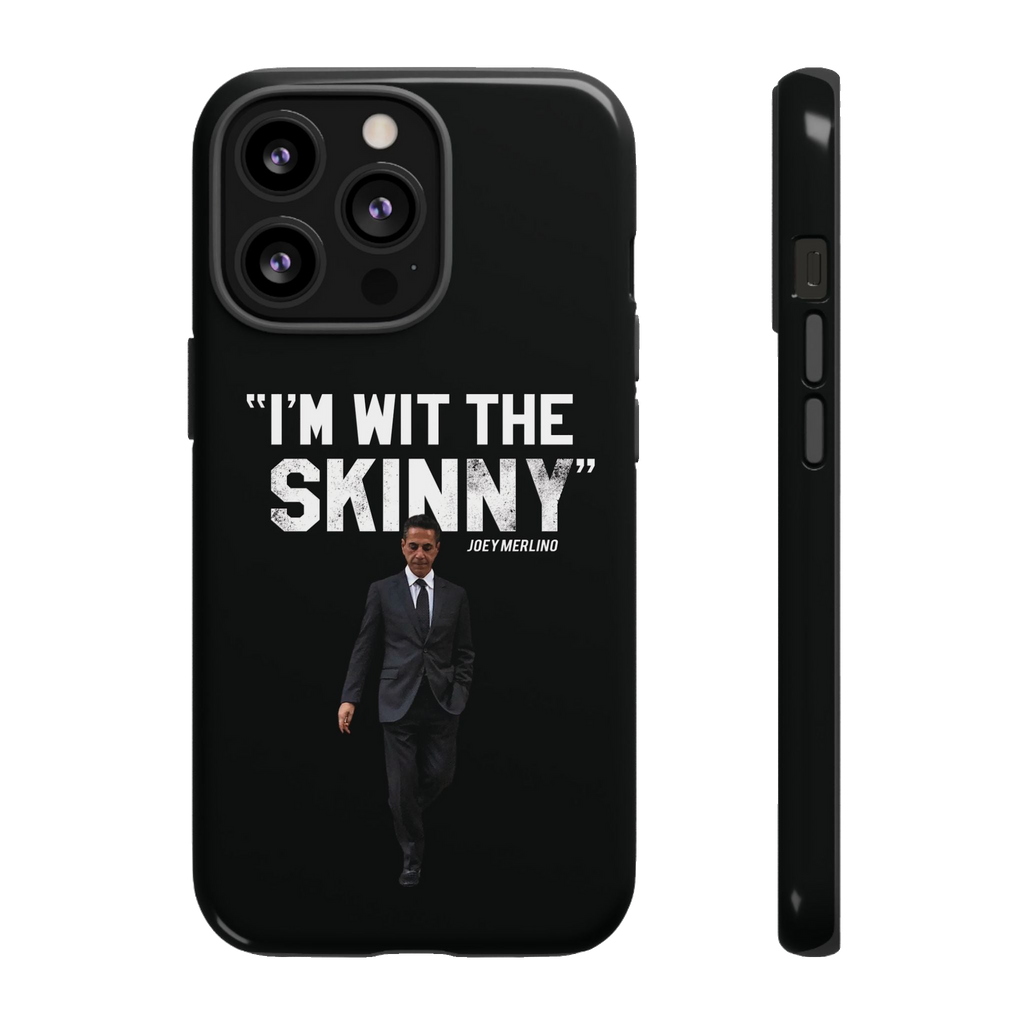 Respect The Call phone case for iPhone 13 Pro, glossy finish, Skinny Joey's Cheesesteaks apparel