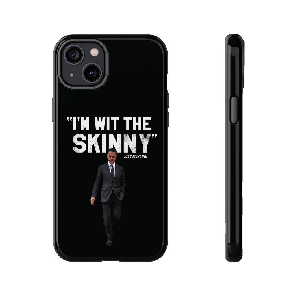Respect The Call phone case for iPhone 14 Plus, glossy finish, The Skinny with Joey Merlino podcast merch
